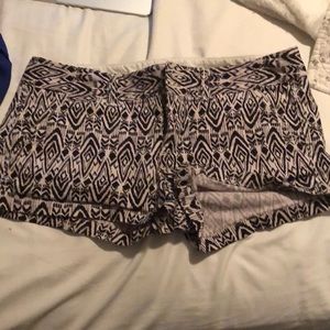 Black and white tribal shorts